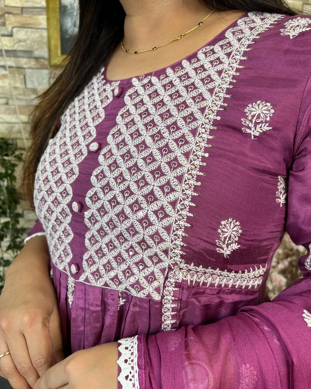 Chikankari Muslin Sharara Set