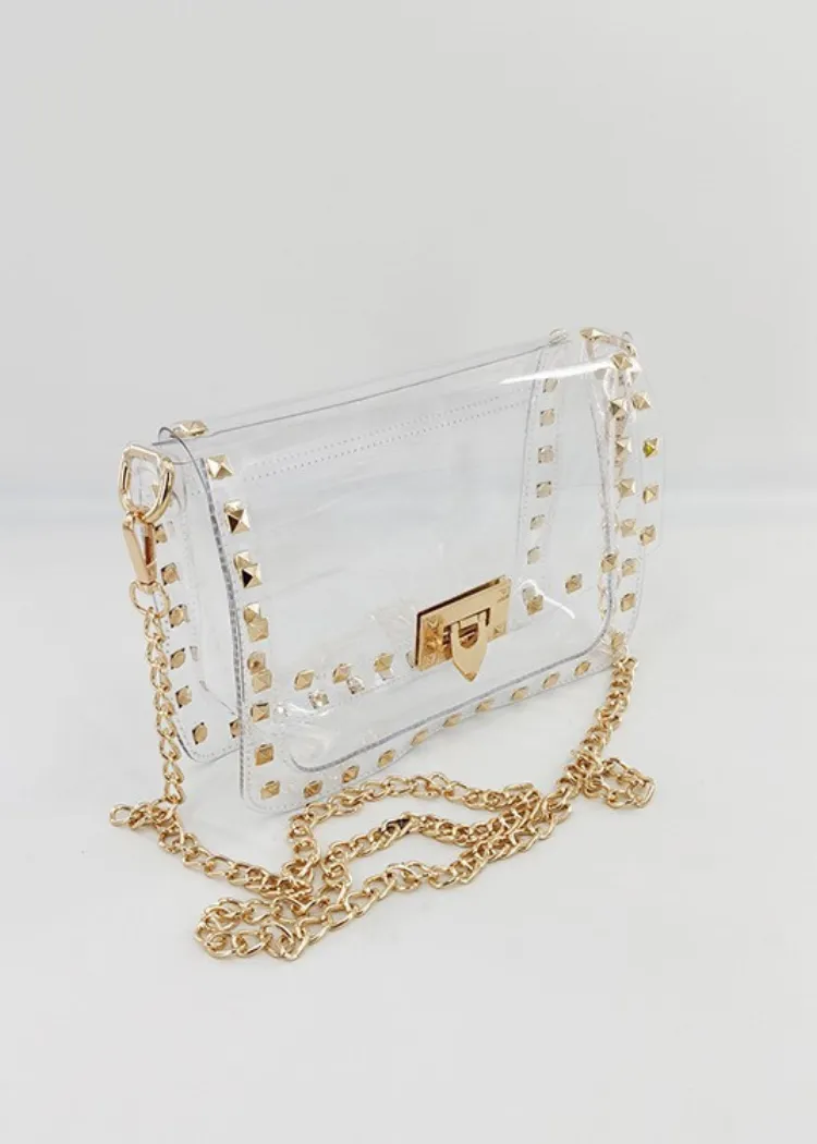 Clear Studded Crossbody Bag