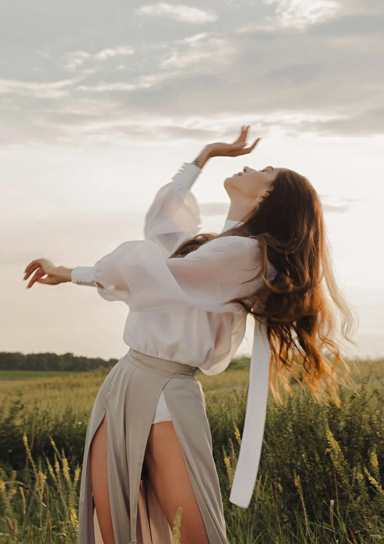 Cloud Organza High-Neck Bodysuit