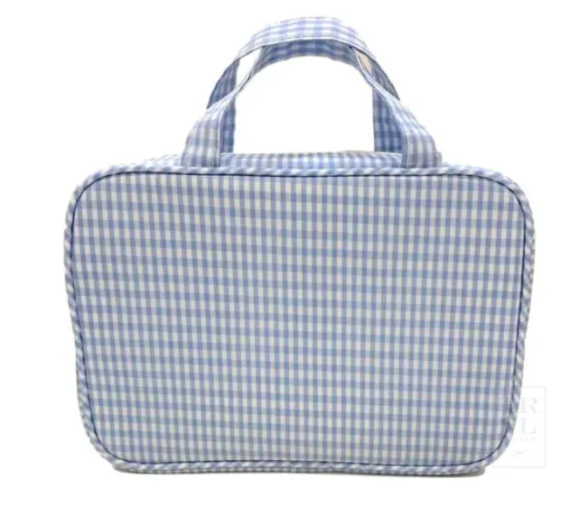 Coated Canvas Gingham Carry On Makeup bag