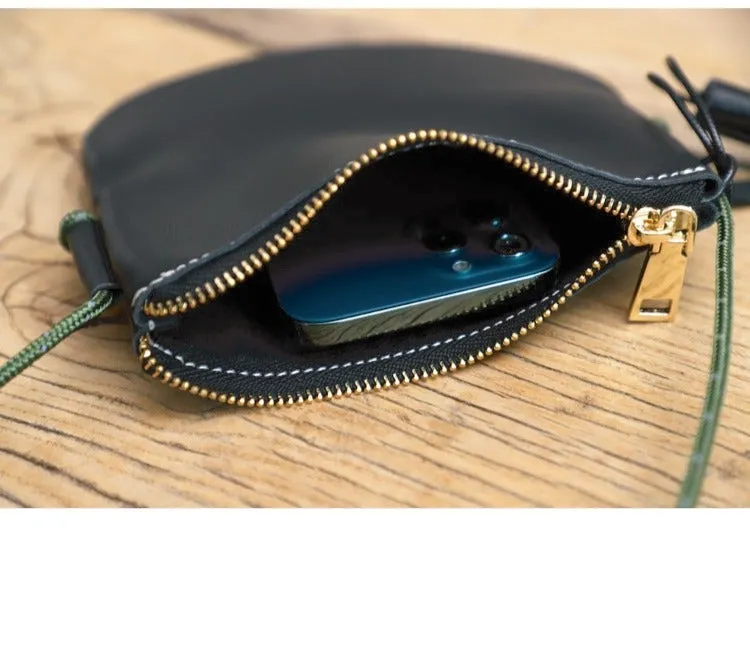 Cute LEATHER Side Bag Tassel Saddle WOMEN SHOULDER BAG Slim With Tassel Crossbody Pouch FOR WOMEN