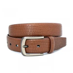 DACIC - Mens Brown Faux Snakeskin Leather Belt