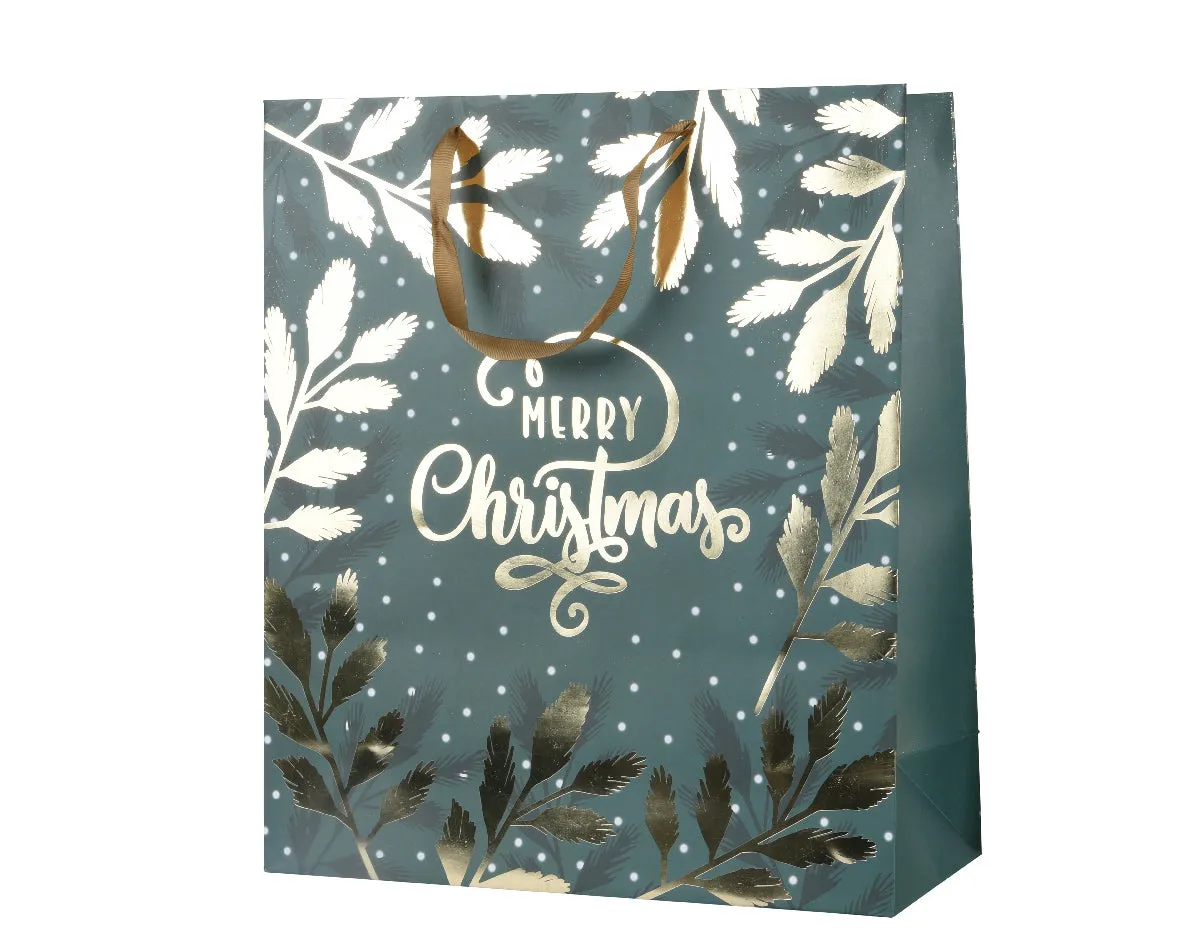 Decoris 72cm Green Merry Christmas Paper Gift Bag