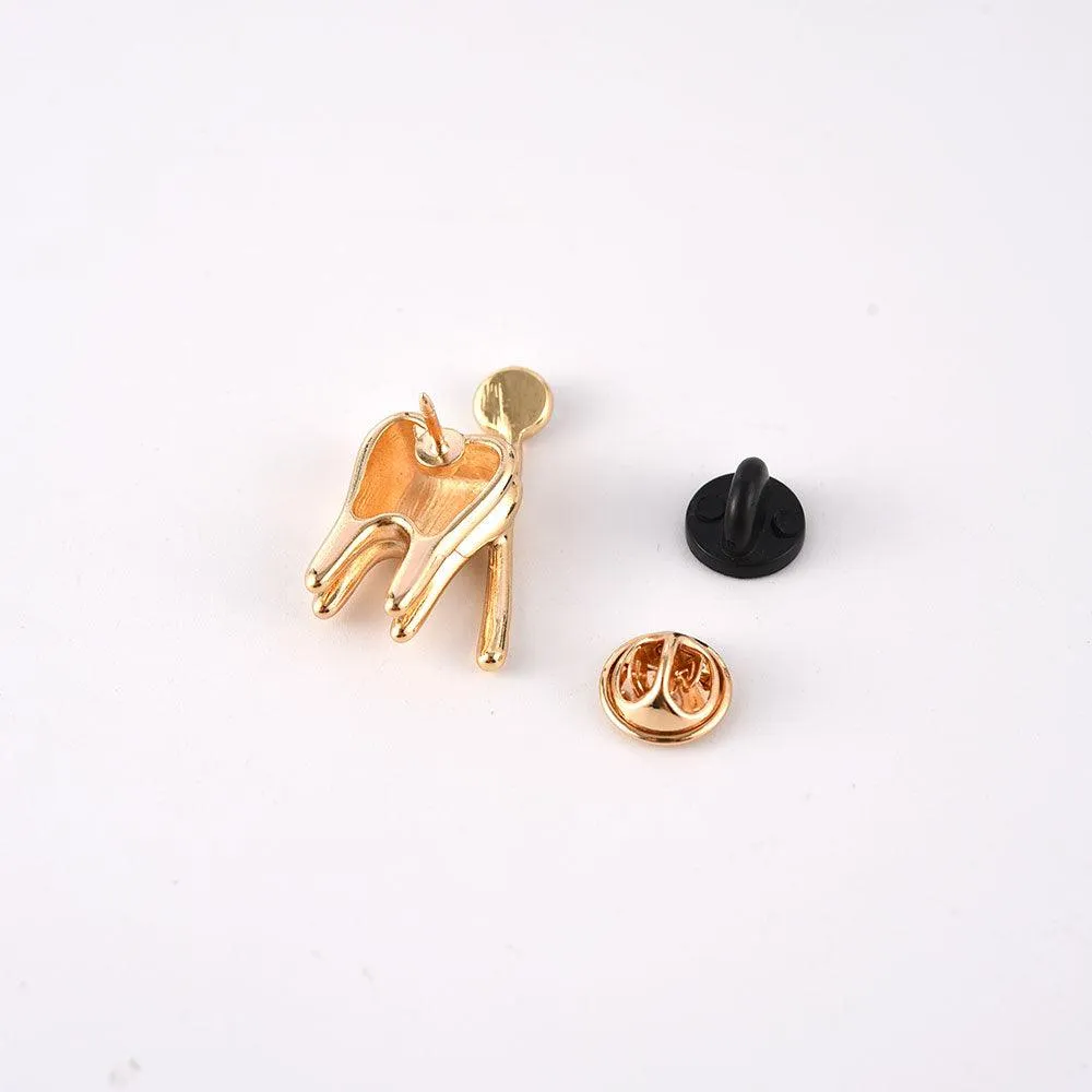 Dentist enamel pins Medical Cute Tooth Shape Brooch Zinc Alloy Gold Color Pin Dentist Nurse Enamel Badge Women Gift