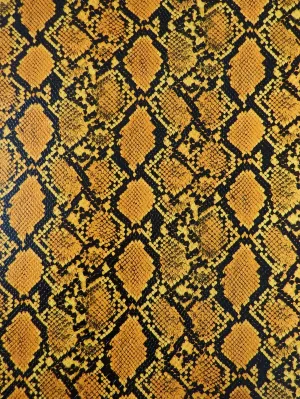 Desert Gold / Calico Python Snake Vinyl Fabric