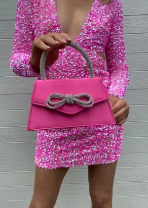 Diamanté bag - Neon pink