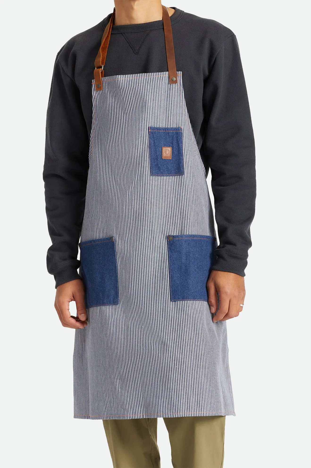 Done Proper Apron - Railroad Stripe/Denim