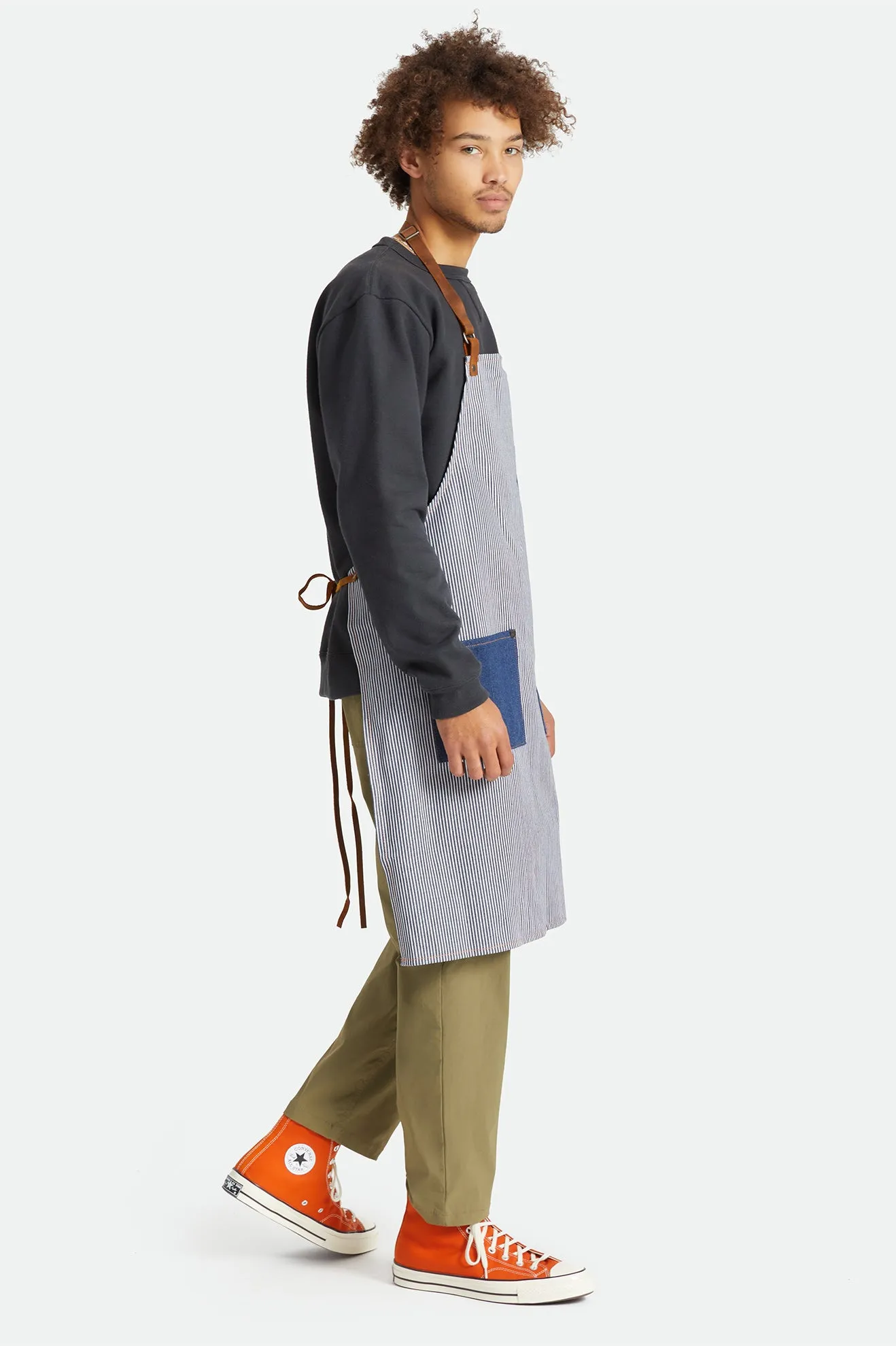 Done Proper Apron - Railroad Stripe/Denim