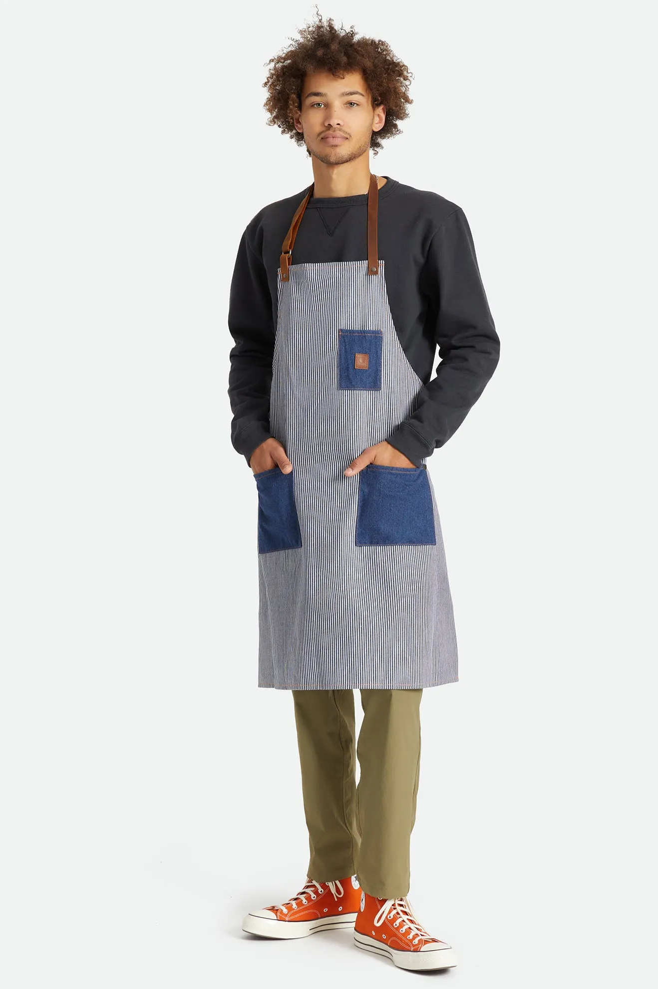 Done Proper Apron - Railroad Stripe/Denim