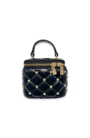 Embellished Vanity Quilted Purse in Black