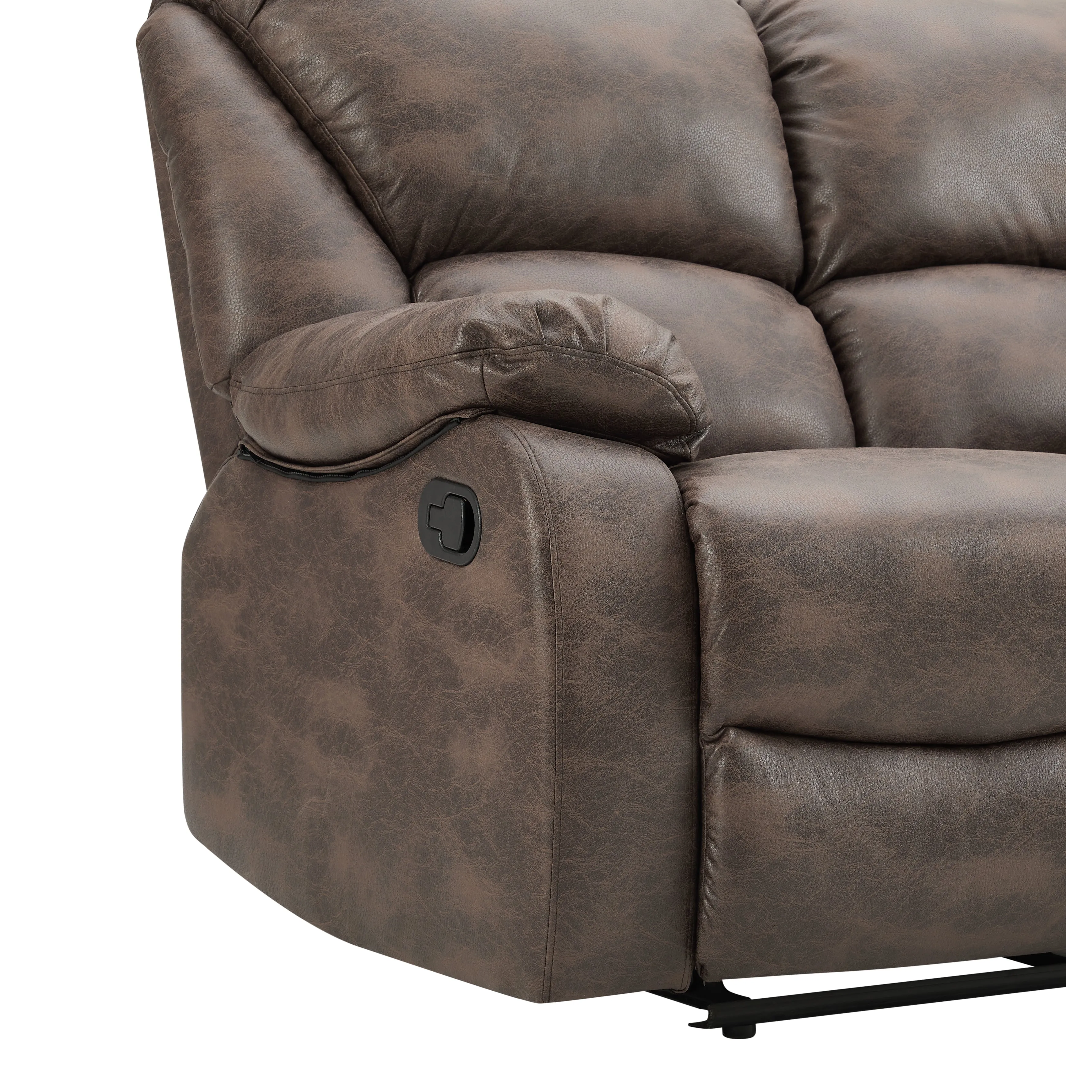 Enoch 2 Seater Recliner Sofa, Brown Faux Leather