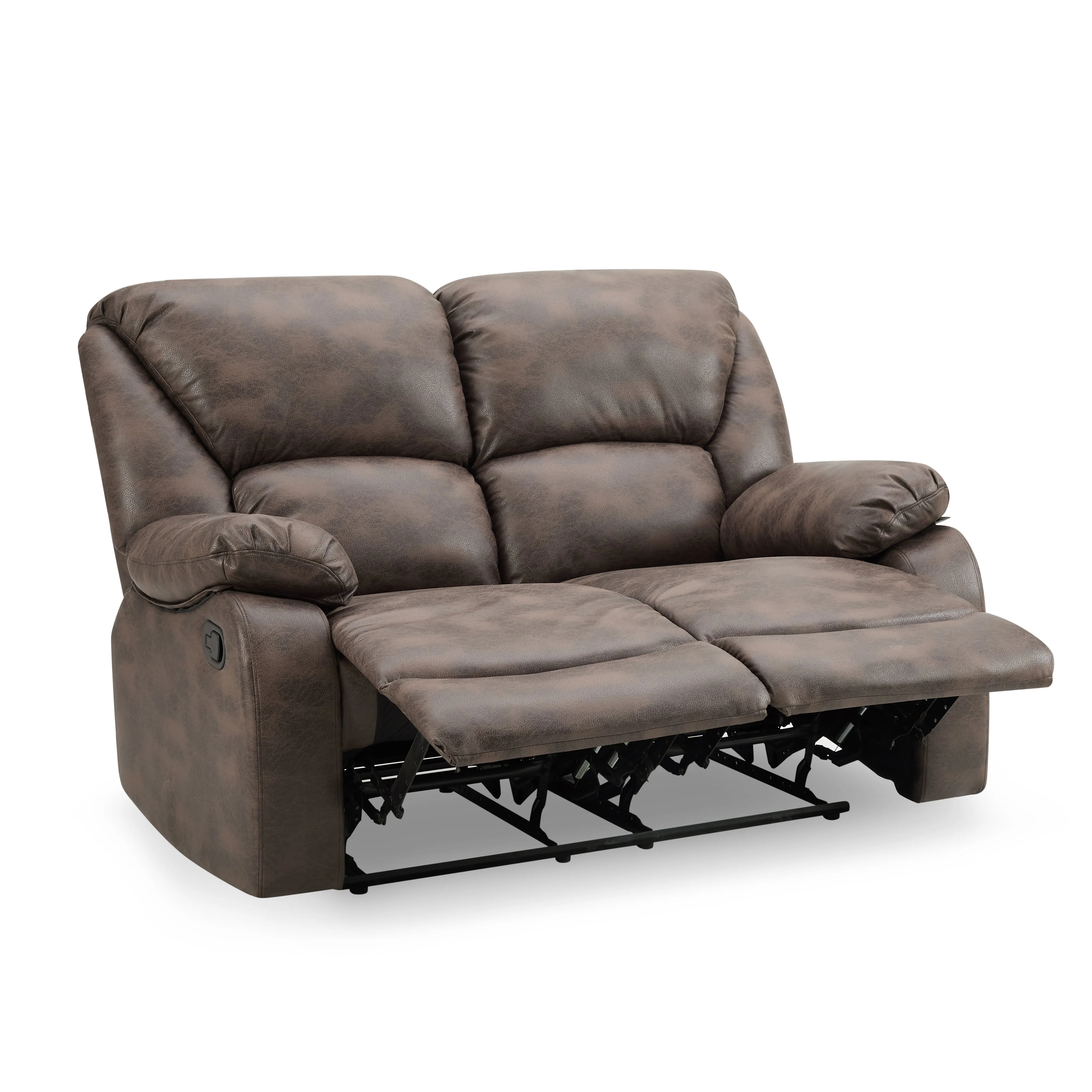 Enoch 2 Seater Recliner Sofa, Brown Faux Leather