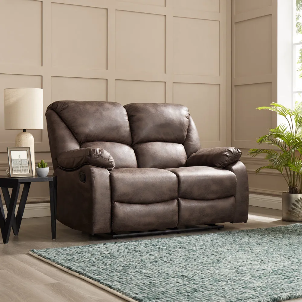 Enoch 2 Seater Recliner Sofa, Brown Faux Leather