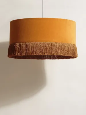 Ero large pendant lampshade in yellow velvet