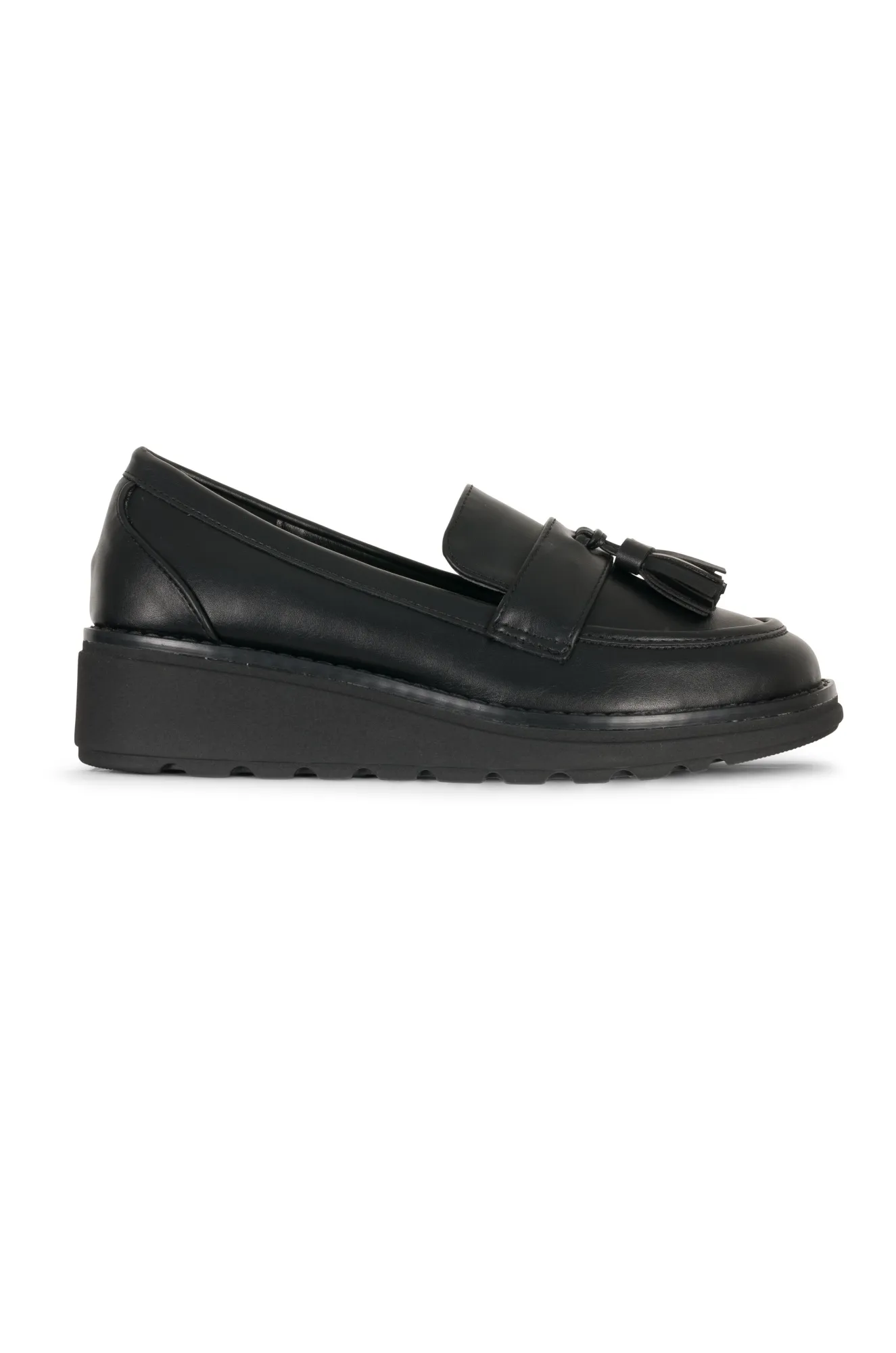 Faux Leather slip on Shoe | Black | SLICK WW