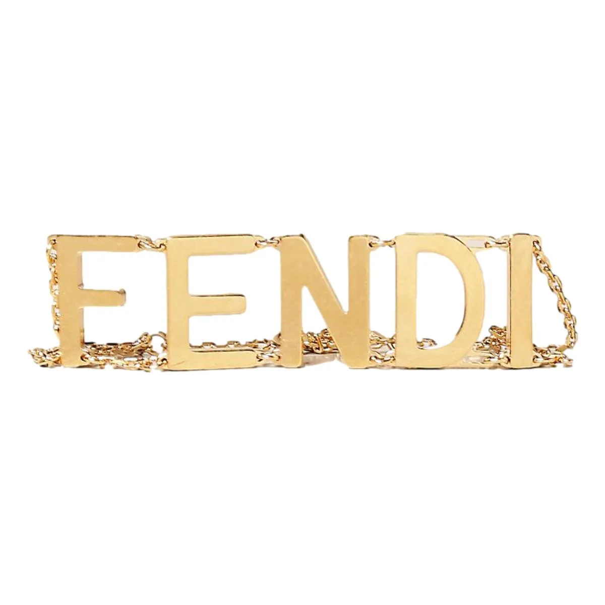 Fendi Gold-tone Letter Logo Chain Bracelet 8AH073