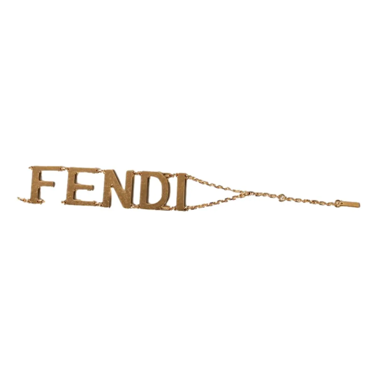 Fendi Gold-tone Letter Logo Chain Bracelet 8AH073