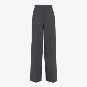 FENDI Wide Striped Anthracite Women's Pants