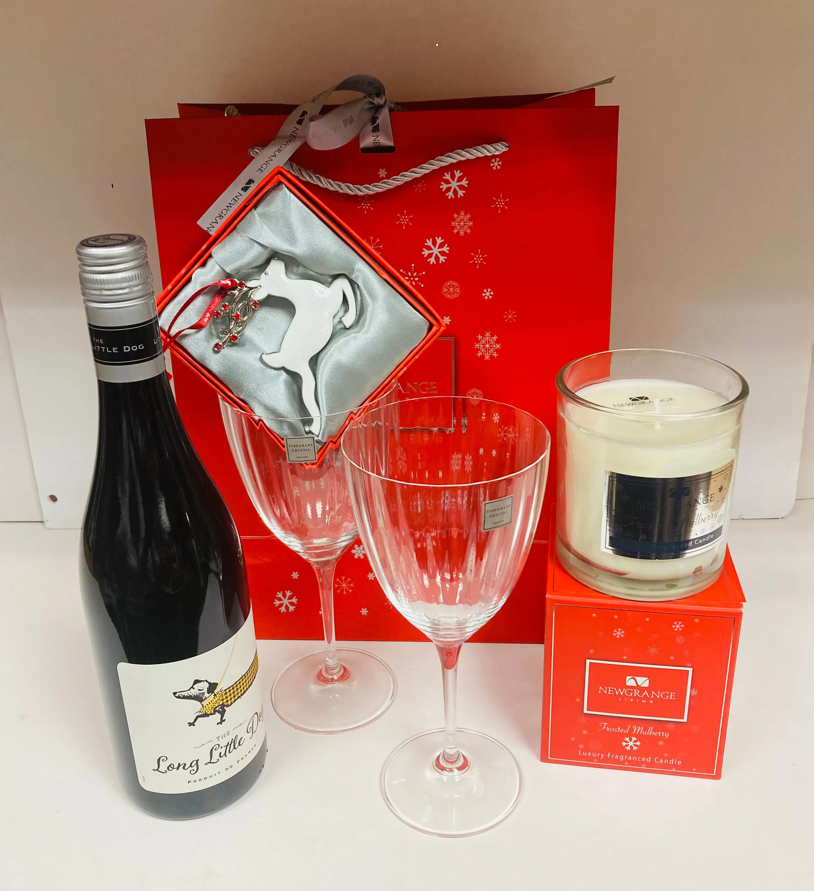 Festive Red Wine Gift Bag