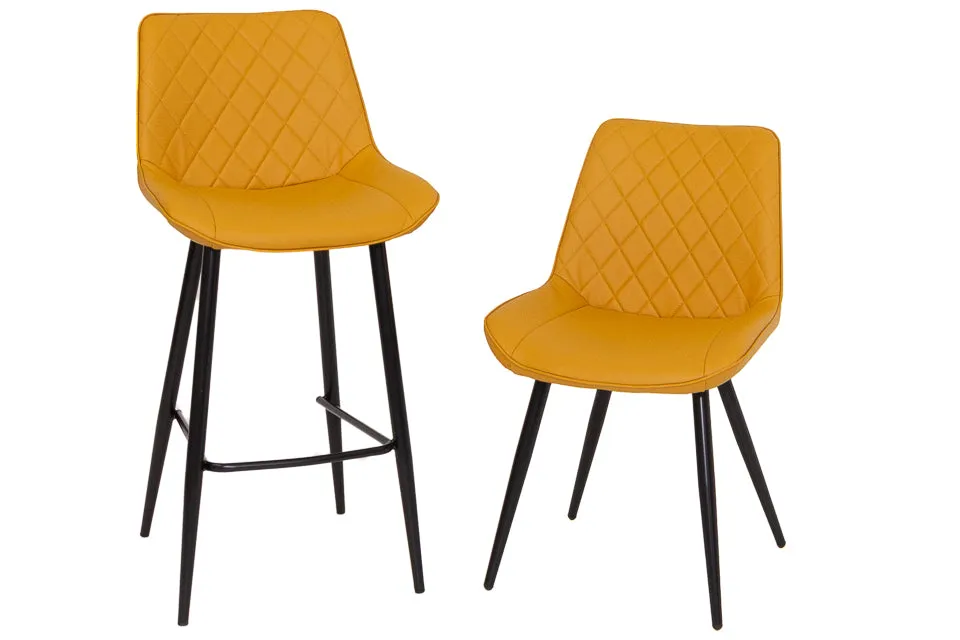 Finley - Yellow Faux Leather Dining Chair