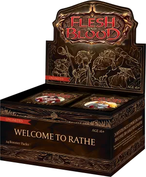 Flesh and Blood TCG: Welcome To Rathe 24-Booster Pack Display (Unlimited Edition)