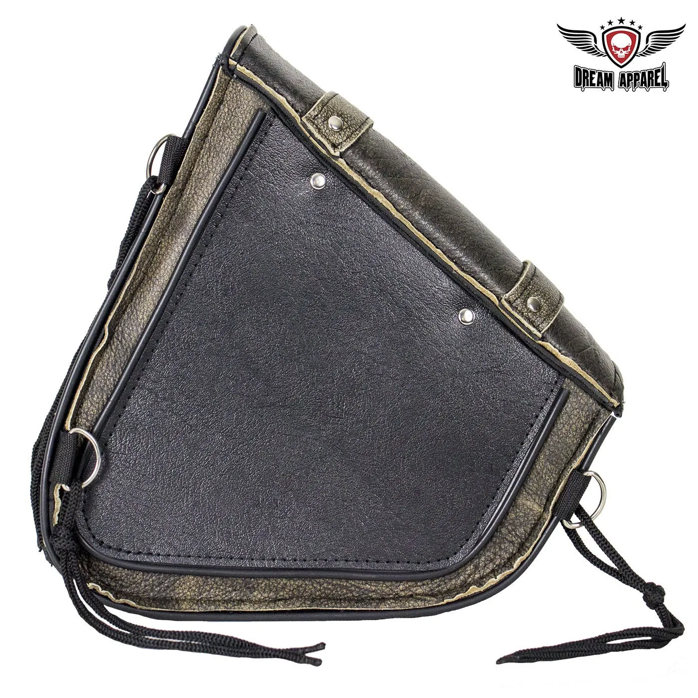 Genuine Distressed Brown Leather Right Side Swing Arm Bag