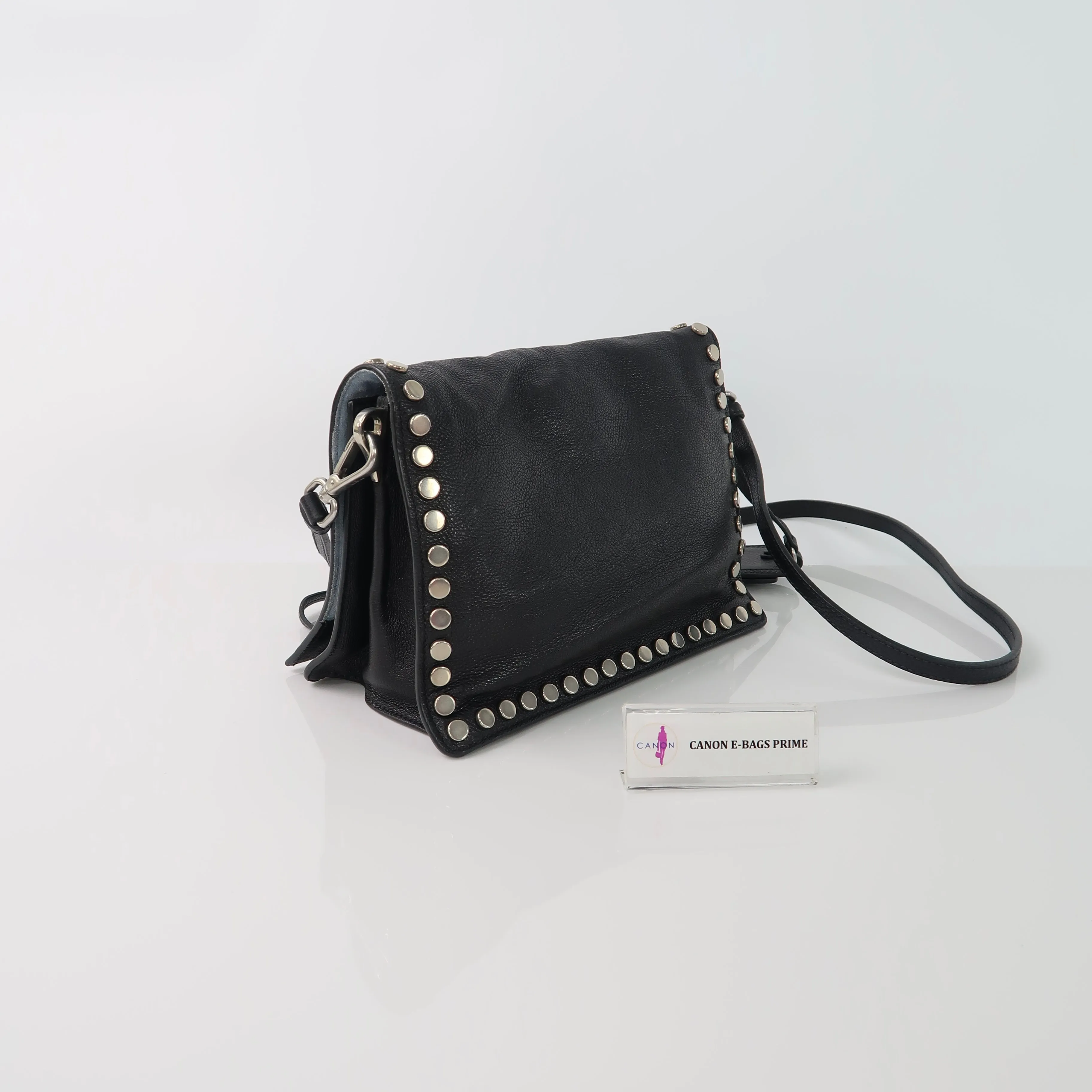 Glace Studded Etiquette Flap Bag