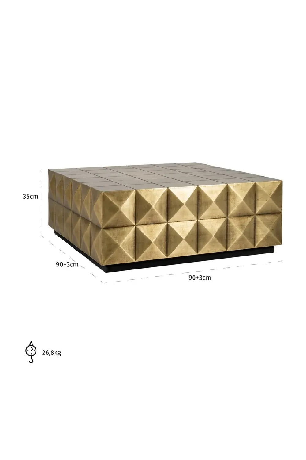 Gold Faceted Coffee Table | OROA Collada