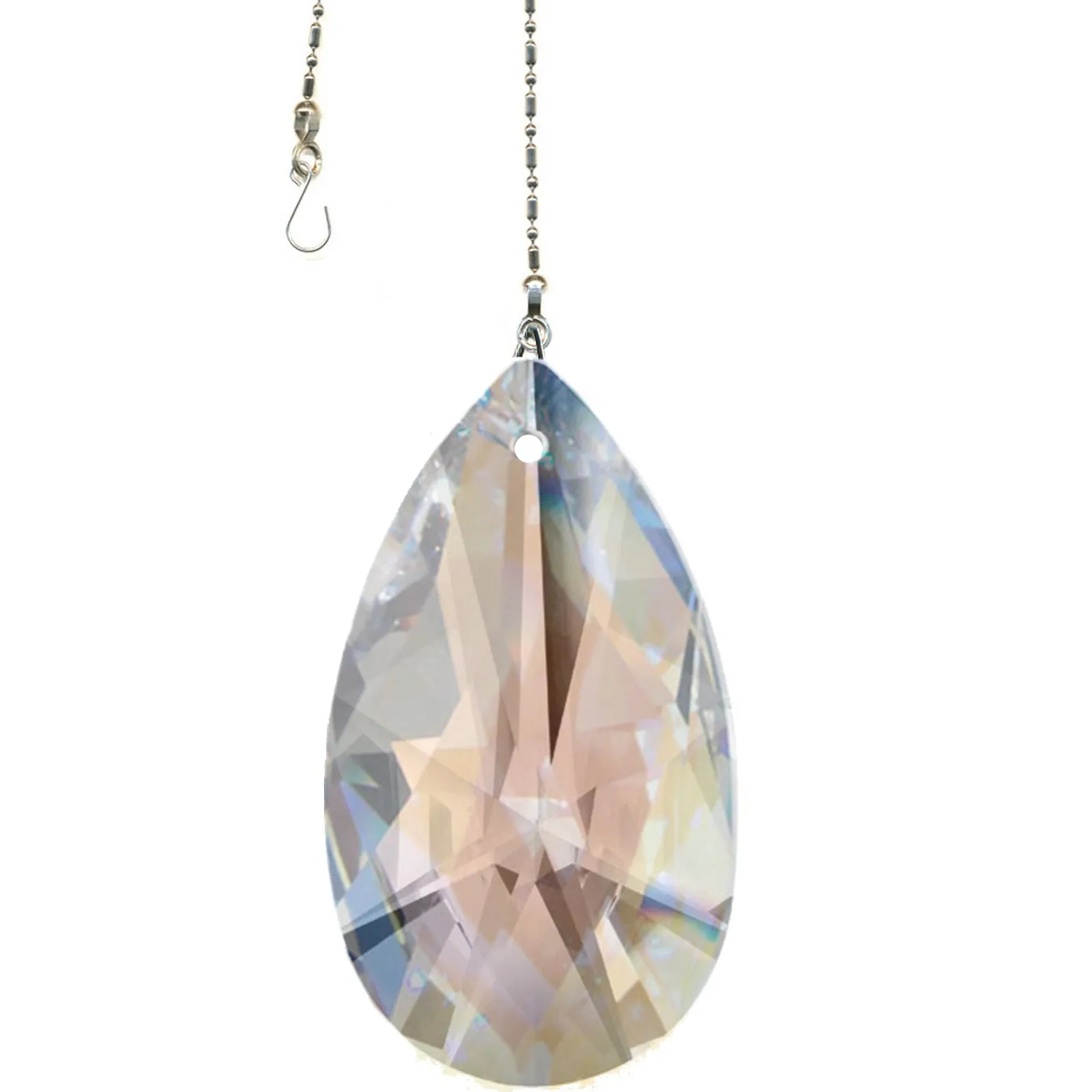 Hanging Crystal Aurora Borealis Magnificent Crystal 2.5-in Crystal Modern Almond Prism