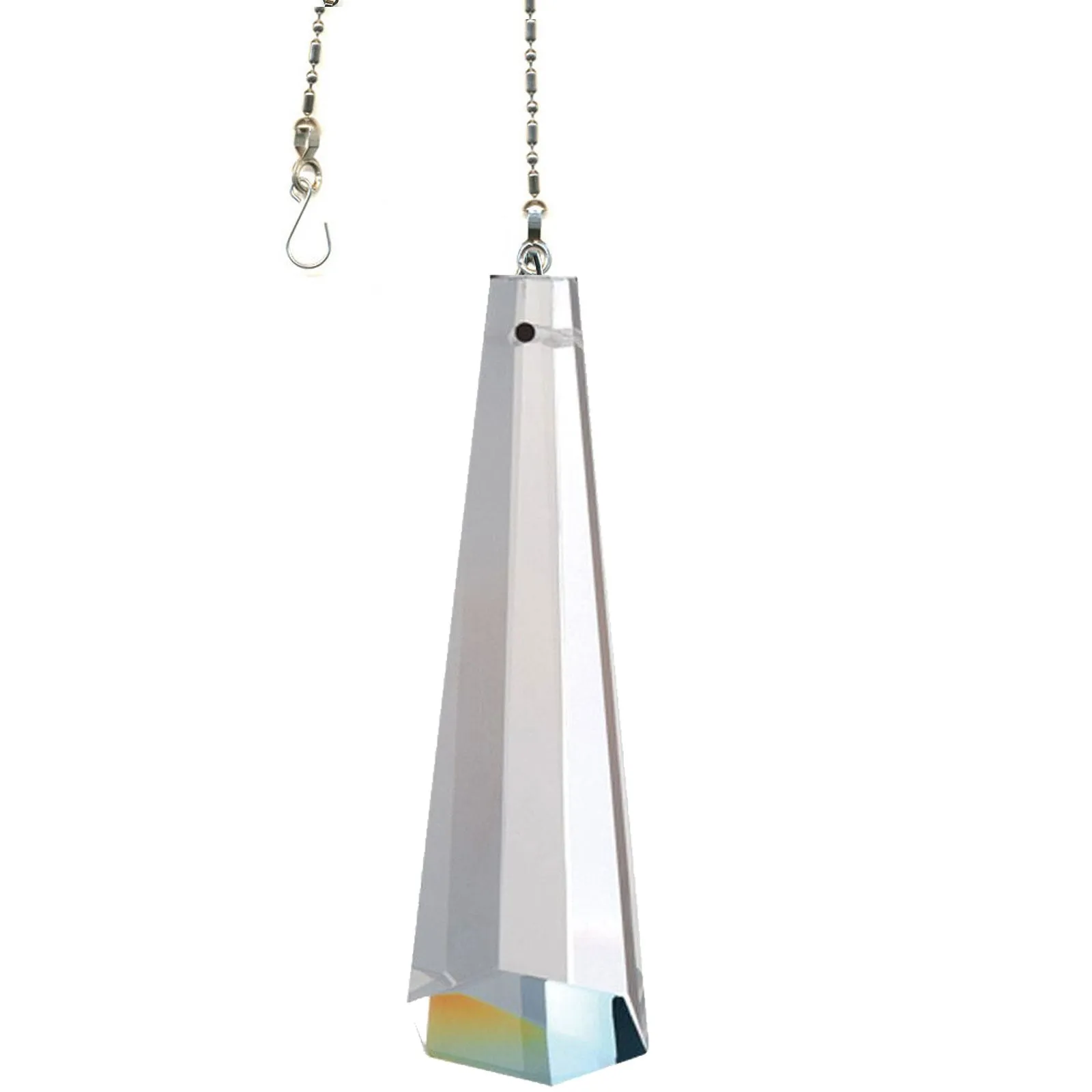 Hanging Crystal Suncatcher 3-in Magnificent Crystal Clear Wizard Hat Prism