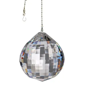 Hanging Crystal Suncatcher 40mm Magnificent Crystal Clear Extra Faceted Ball Prism