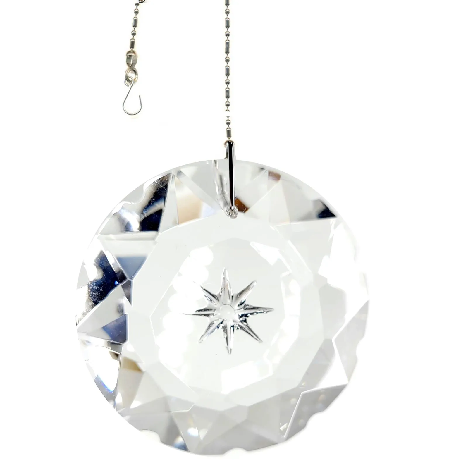 Hanging Crystal Suncatcher 50mm Magnificent Crystal Clear Star Disk Prism