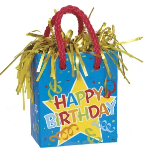 Happy Birthday with Star Gift Bag Balloon Weight