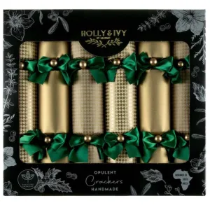 Holly & Ivy Opulent Gold XL Christmas Crackers