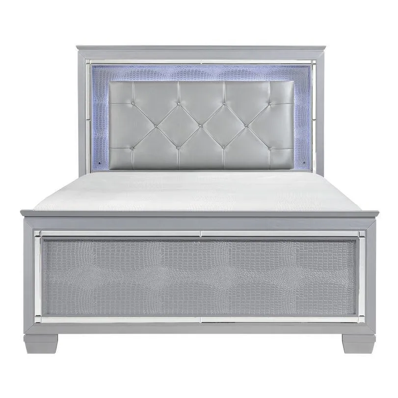 Homelegance Allura Full Panel Bed in Silver 1916F-1*