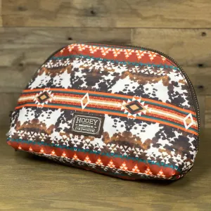 Hooey Women's Large Make Up Bag-Cowhide and Aztec Print