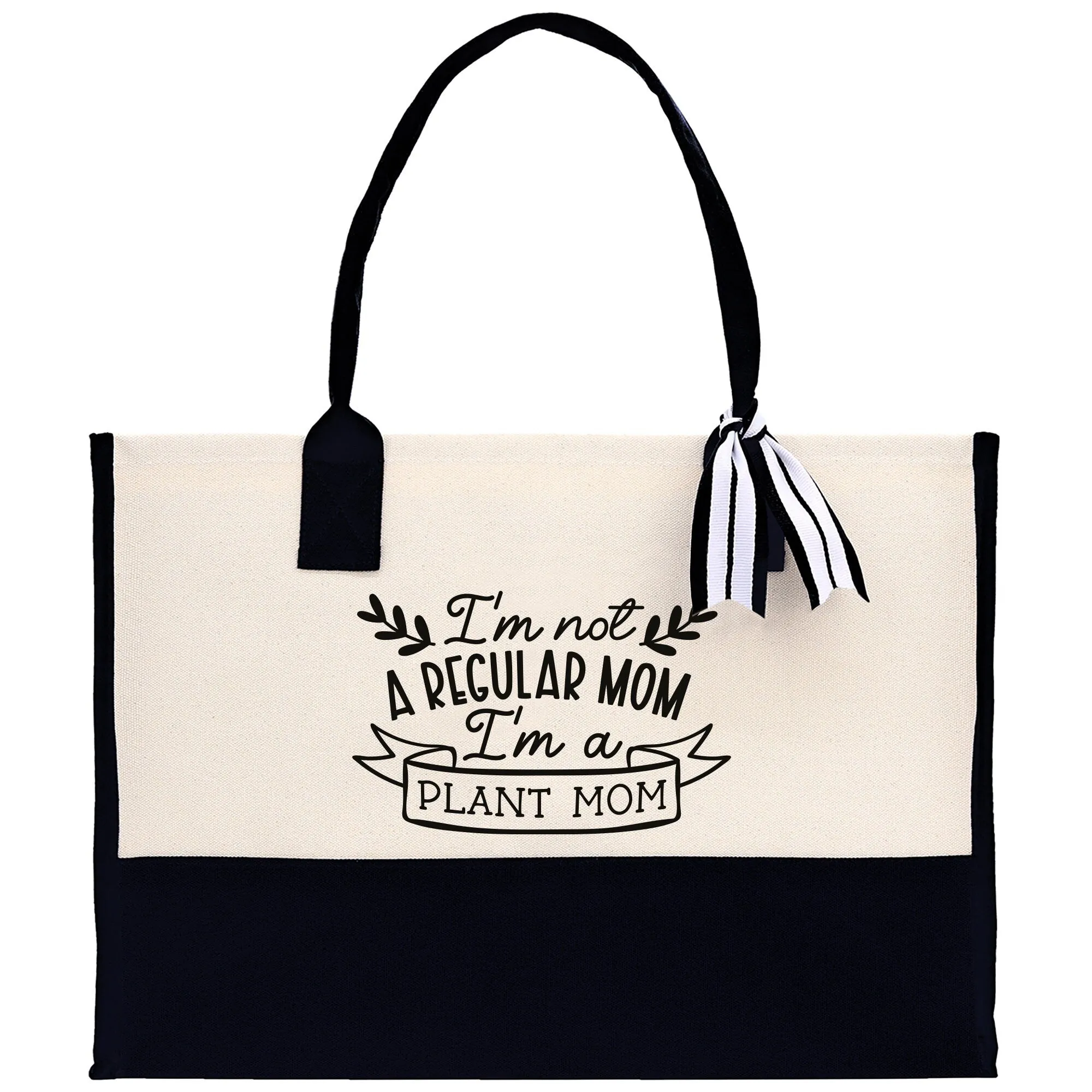 I'm not a Regular Mom I'm a Plant Mom Canvas Tote Bag Plant Lovers Gift Plant Lady Tote Bag Gardener Mom Gift Gardening Tote Bag