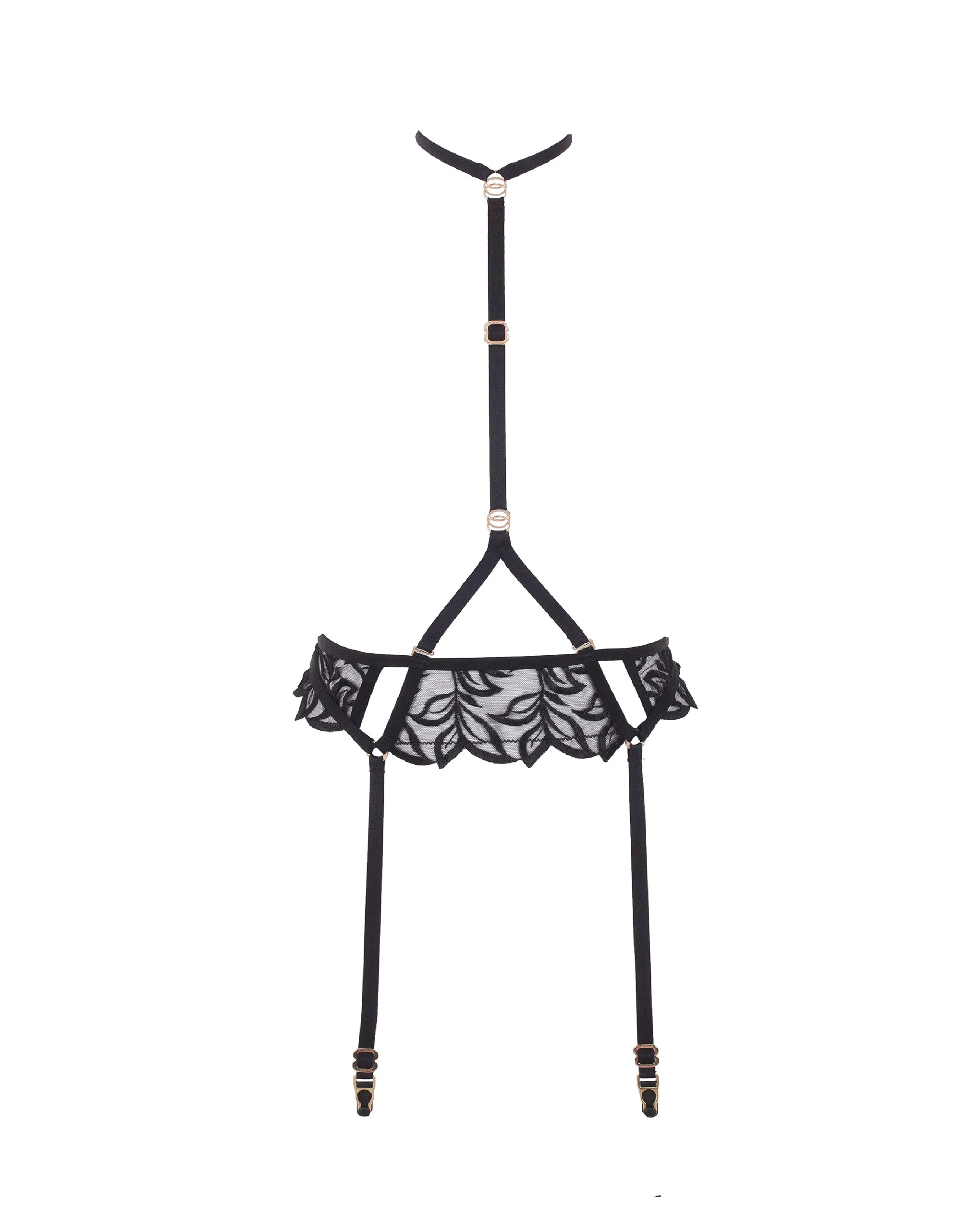 Isadora Garter Belt Harness Black