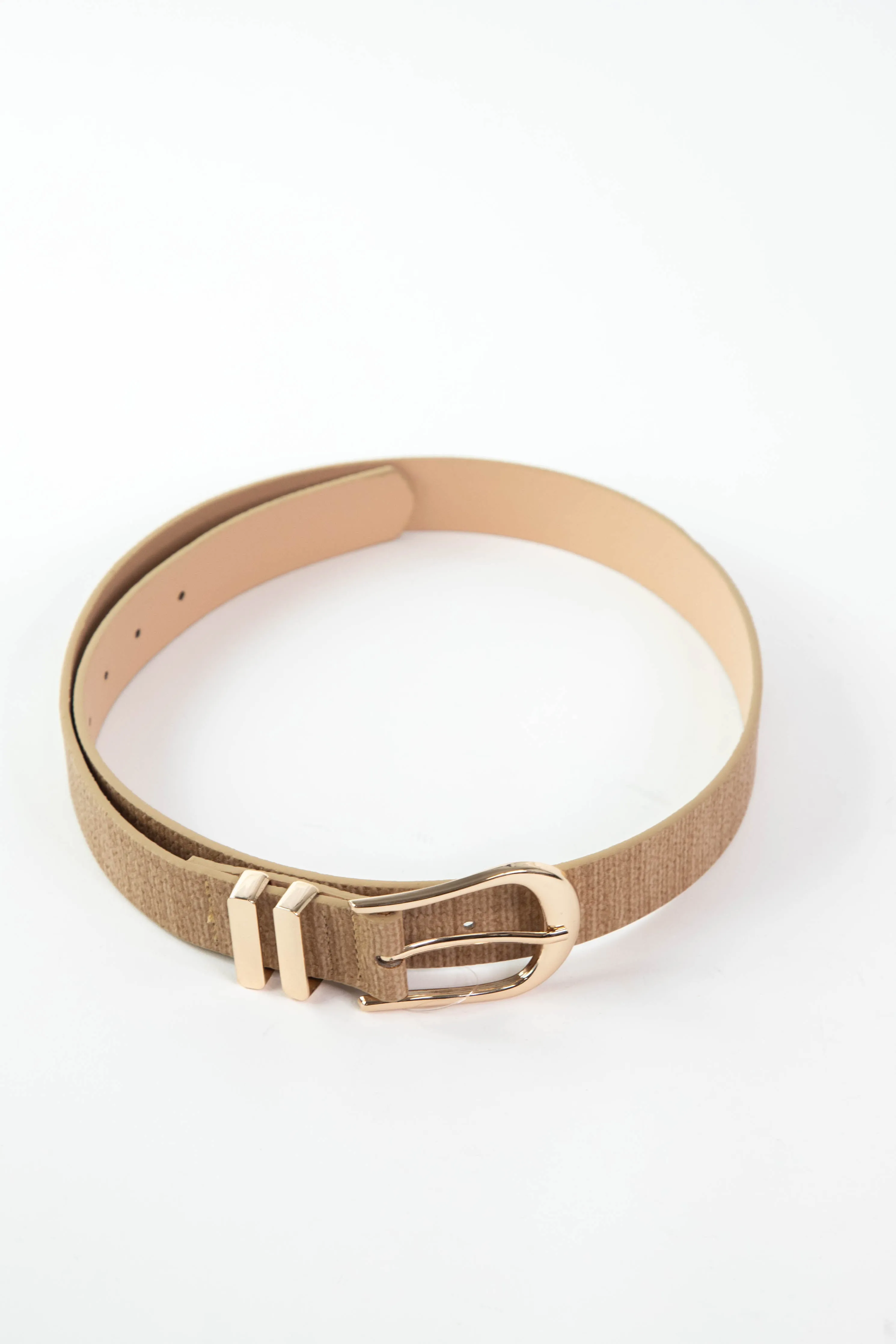 Kalli U Buckle Weave Belt, Tan