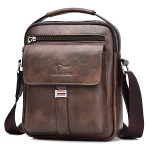 Kangaroo Luxury Brand Men's Shoulder Bag / Vintage Messenger Bag / Leather Men Handbag / Split Leather Crossbody Bags