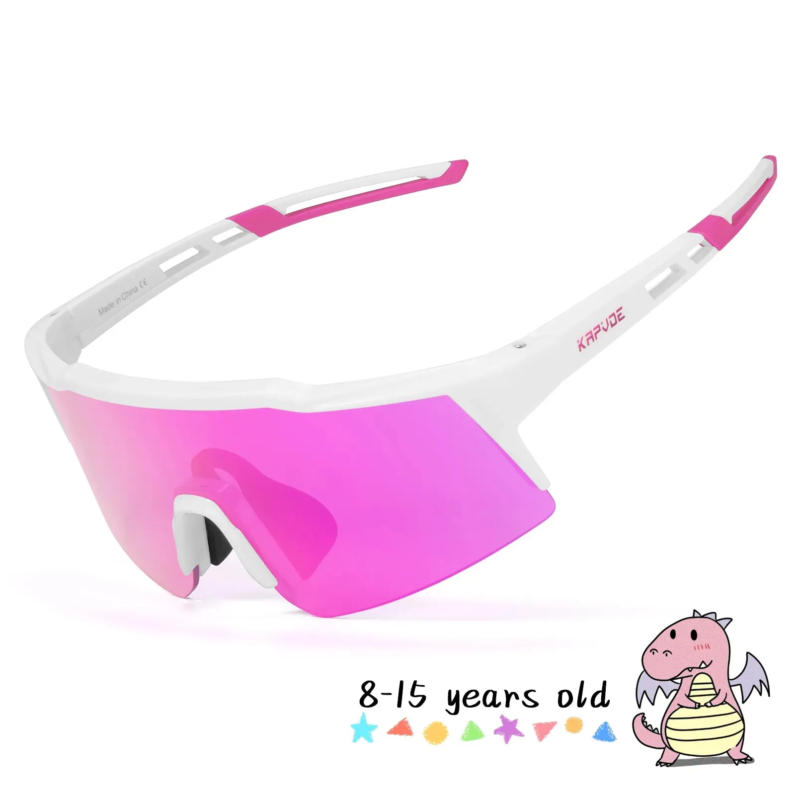 Kapvoe UV400 Kids Cycling Sunglasses Boys Girls Outdoor Bike Eyewear Child Camping Goggles  MTB Fishing Sport Bicycle Glasses