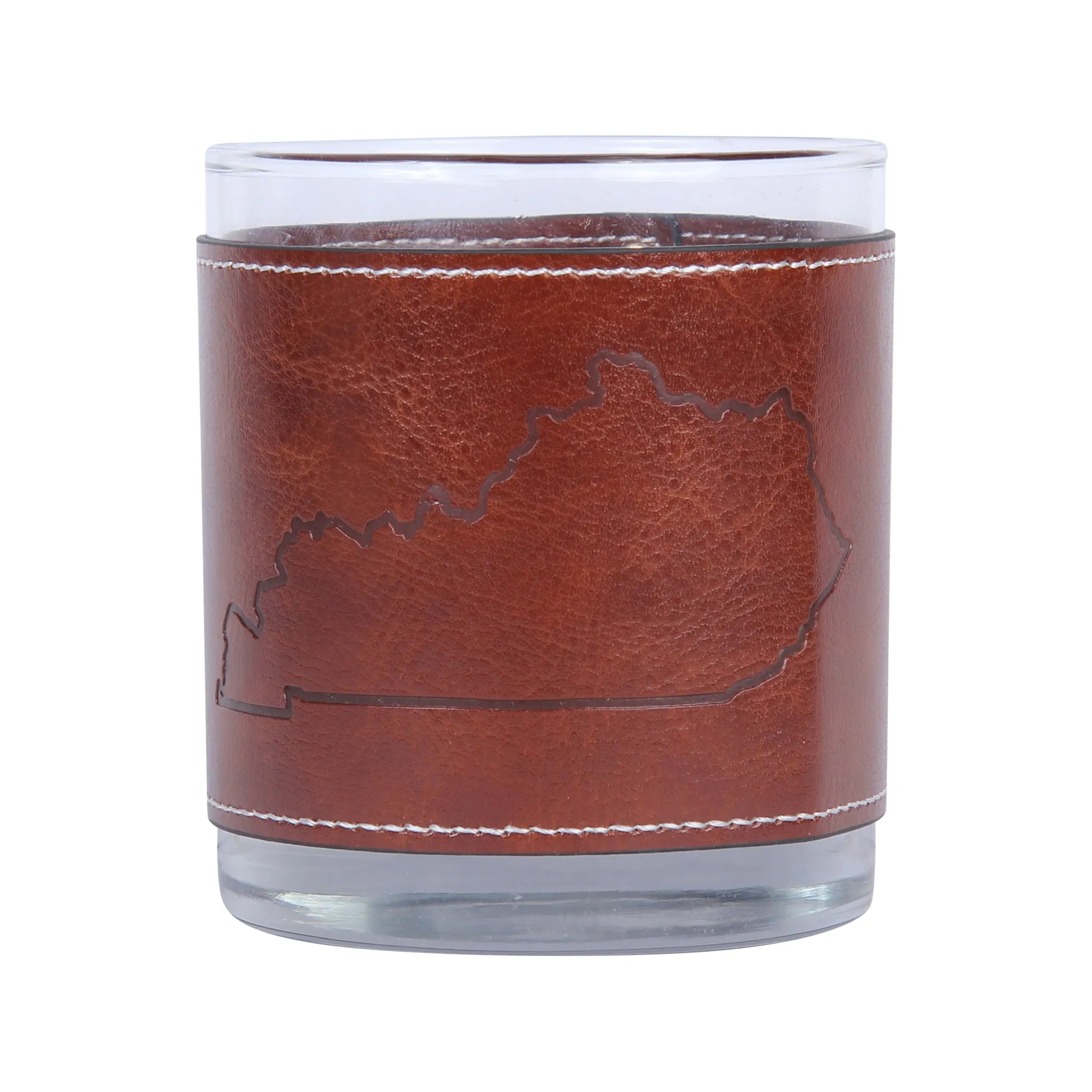 Kentucky Faux Leather Rocks Glass