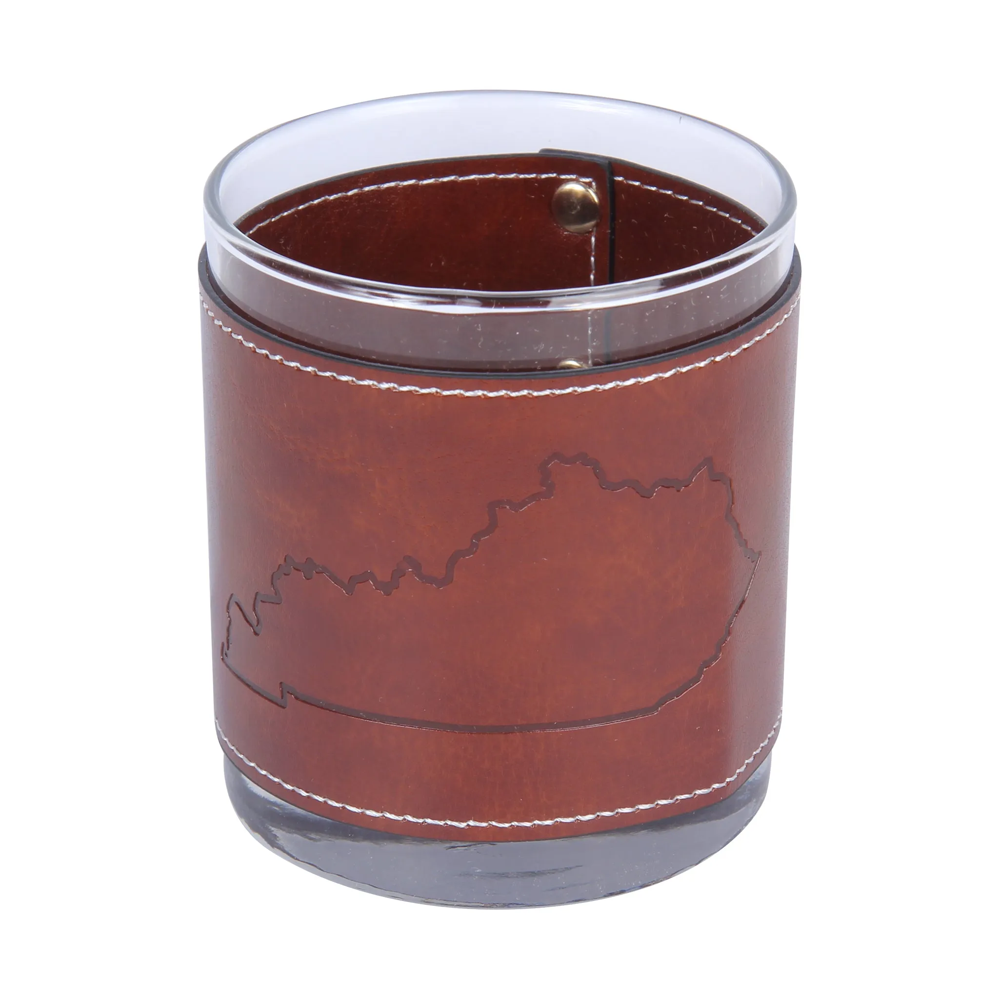 Kentucky Faux Leather Rocks Glass