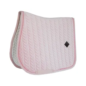 Kentucky Horsewear Saddle Pad Basic Velvet Pearls Jumping, Soft Pink