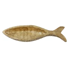 Large Gold & Brown Fish Tray