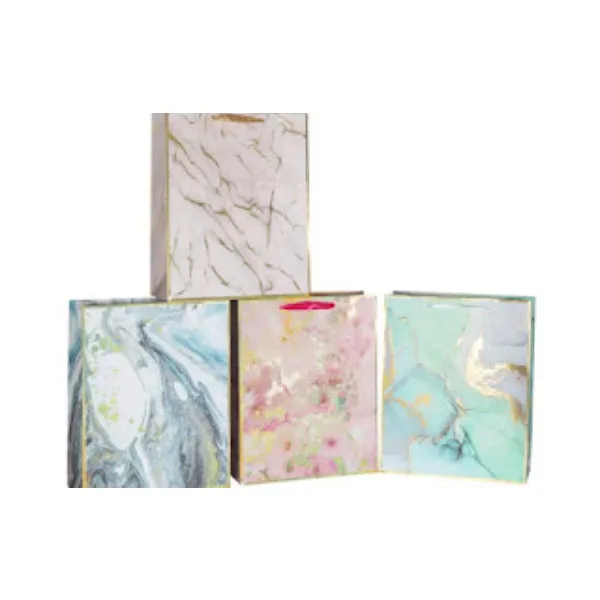 Large Holographic Marble Gift Bag - 32cm x 26cm x 10cm