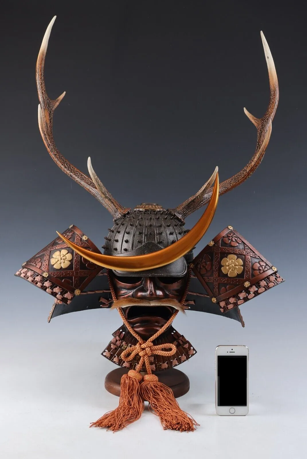 Largest Size Samurai Helmet -Great Shikanosuke Kabuto- with a Mask Very Rare