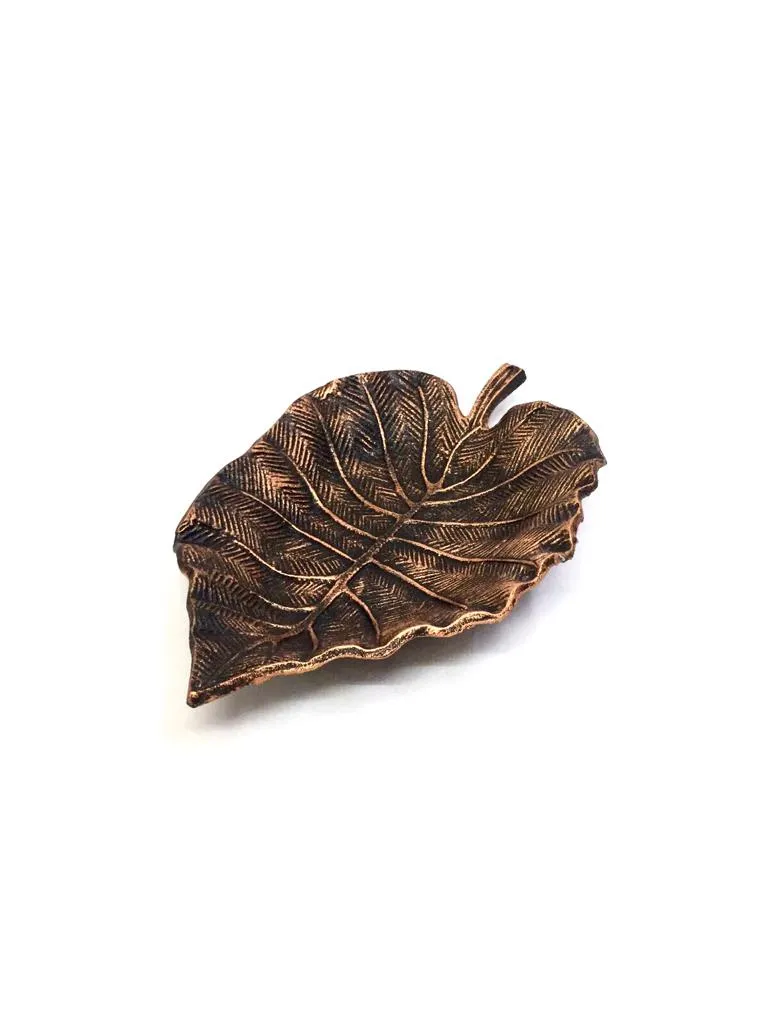 Leaf Platters Serve Dry Snacks Table Décor Metal Craftsmanship By Tamrapatra