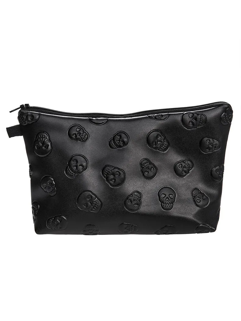 Leather Skull Cosmetic Bag