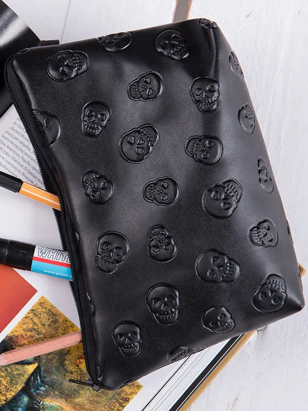 Leather Skull Cosmetic Bag